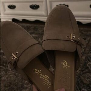 Jellypop Tan Mules with Gold Accent